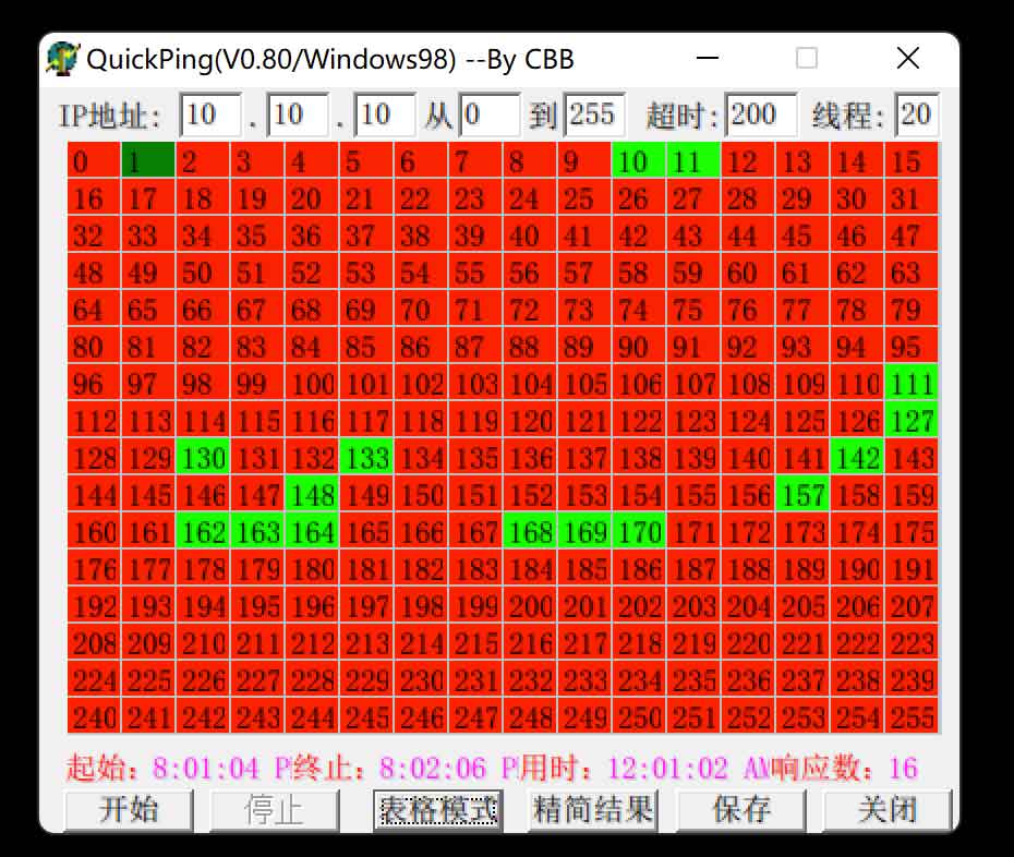 快速Ping扫描工具QuickPing V0.8 绿色免费版