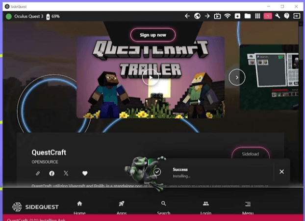 QuestCraft4-1 如何安装 QuestCraft 6.0:在 Meta Quest 上体验独立 Minecraft VR