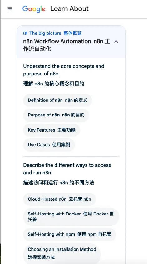 learn4-1 Google Learn About教程:AI学习神器,从零掌握n8n或其他知识